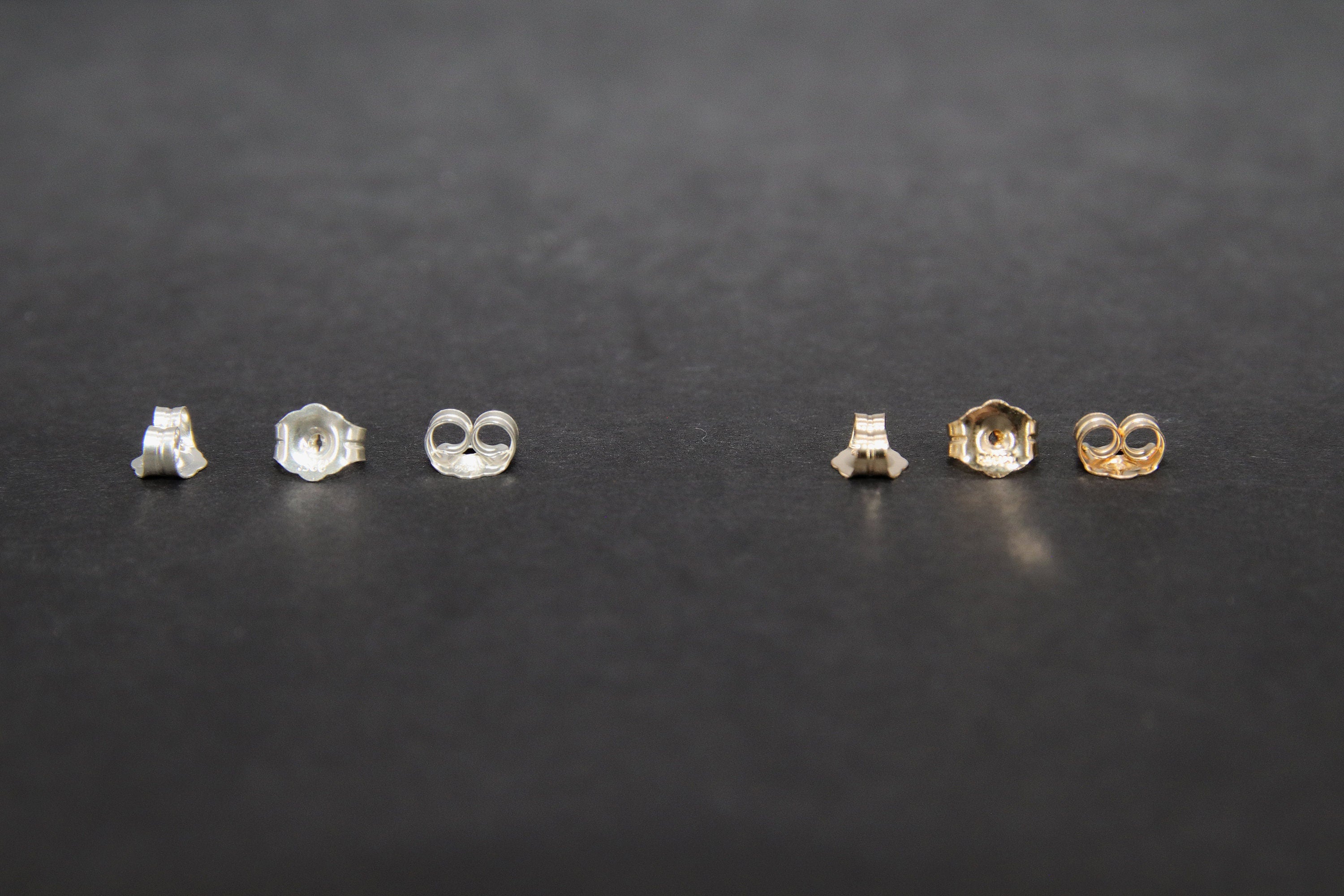 14K Gold Filled Earring Backs, 925 Sterling Silver Butterfly Backs AG #324, 5 mm Gold or Silver Post Push Backs