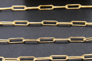 14 K Gold Filled Paperclip Chain, 13 mm Gold Rectangle Chain CH #780, Unfinished Paperclip Gold  Cable