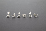 925 Sterling Silver Open Circle Stud Earrings, AG #853, 7mm Ear Posts With Backs