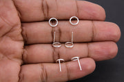 925 Sterling Silver Open Circle Stud Earrings, AG #853, 7mm Ear Posts With Backs