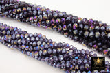 Purple Gold Crystal Rondelle Bead Strand LSU