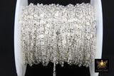 925 Sterling Silver Bar Chain, 6 mm Silver Sequin Chains CH #868, Silver Oval Scroll Bar Unfinished Lumachina Chains