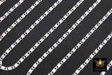 925 Sterling Silver Bar Chain, 6 mm Silver Sequin Chains CH #868, Silver Oval Scroll Bar Unfinished Lumachina Chains