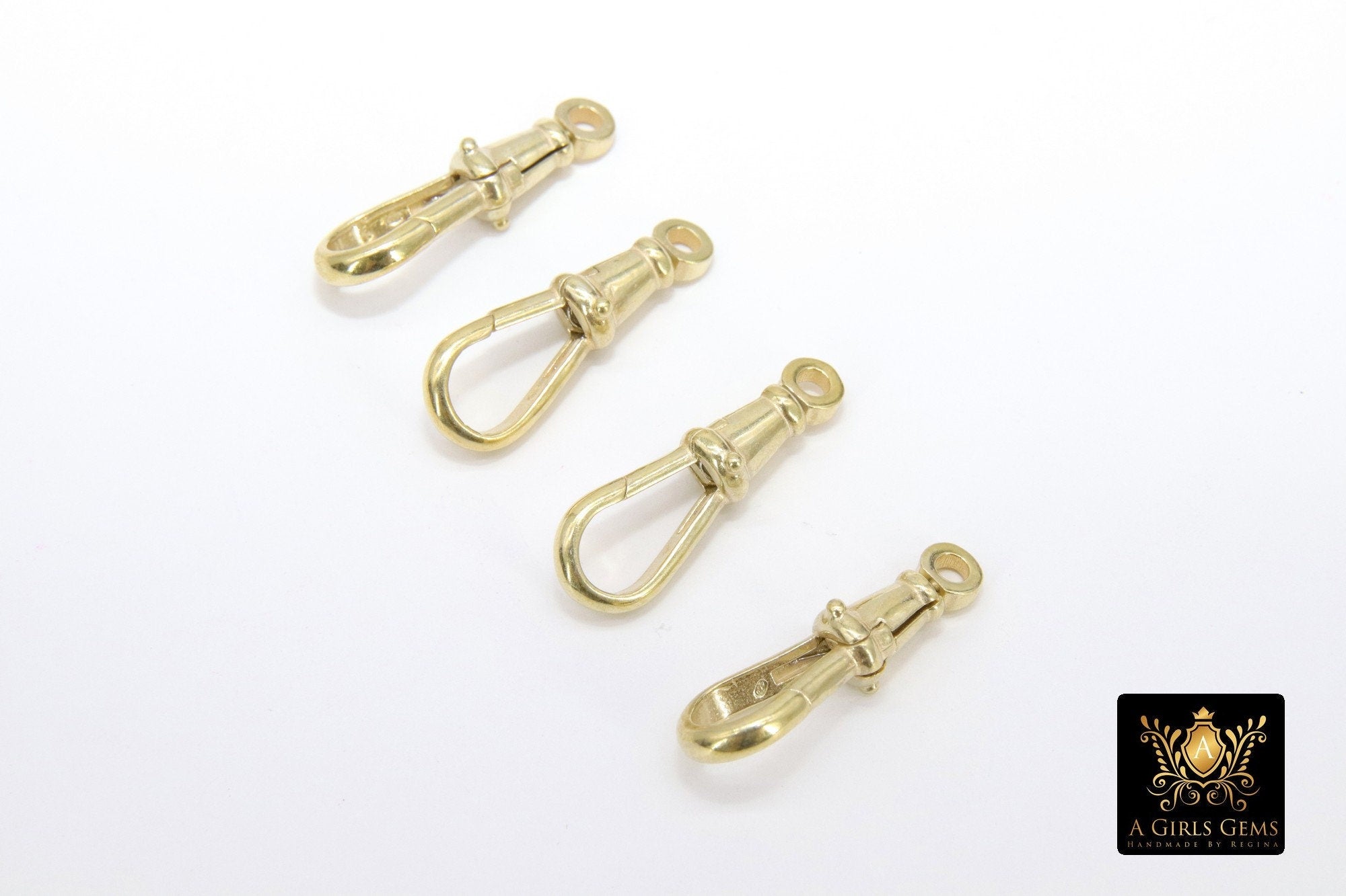 Gold Swivel Lobster Clasps, Large Albert 14 K Gold Over Silver Push Clip Lobster Claws #3379, Jewelry Findings 7 x 23 mm
