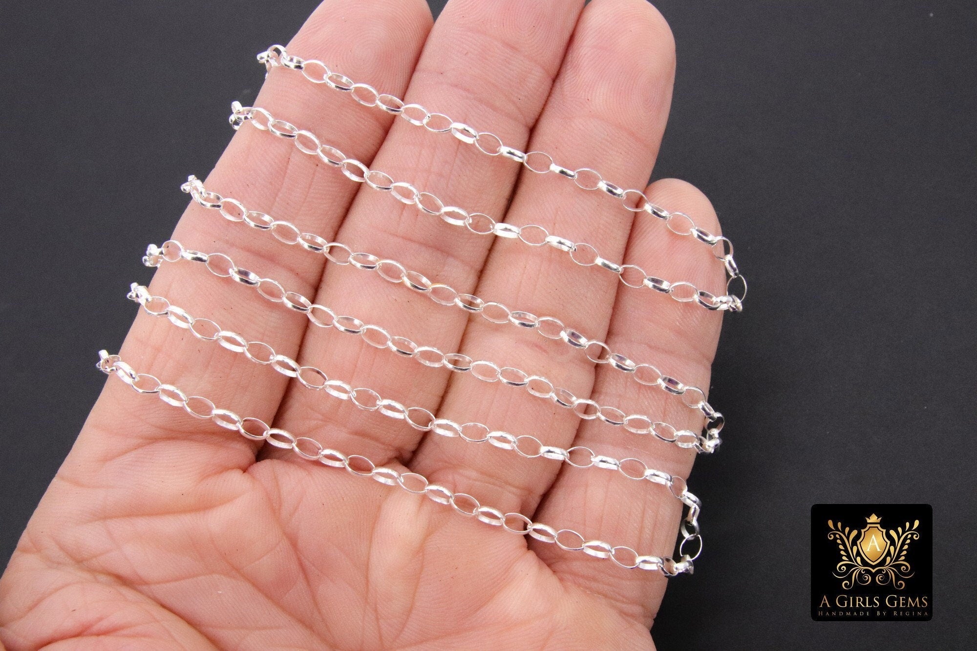 925 Sterling Silver or 14 k Gold Filled Large Rolo Unfinished Chain