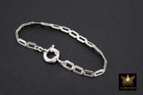 925 Sterling Silver Bracelet or Necklace, Rectangle Chunky Designer Chain #2626, Large Sailor Clasp Paperclip Choker