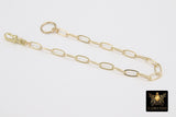 14K Gold Filled Paperclip Charm Bracelet, 14 K Gold Filled Swivel Fob Bracelet #2687, Fob Clip 8 mm Statement Bracelet