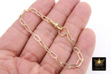 14K Gold Filled Paperclip Charm Bracelet, 14 K Gold Filled Swivel Fob Bracelet #2687, Fob Clip 8 mm Statement Bracelet
