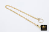 14K Gold Filled Curb Chain Bracelet, US 14 K Gold Filled Swivel Fob 3.5 mm Bracelet #3423, Statement Bracelet