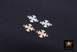 14 K Gold Filled Cross Connectors, CZ 925 Sterling Silver Filigree Crosses #3425, Pattern Textured 14 20 Jewelry