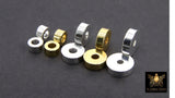 Gold Drum Beads, 4 mm 6 mm or 8 mm Washer Bead #15, Short Round Bright Silver Rondelle Cylinder