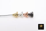 Rose Gold Rondelle Spacer Beads, 3/4/6/8 mm Round Discs, 20 pcs Silver Textured Diamond Cut Donut