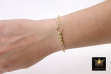 14K Gold Filled Paperclip Charm Bracelet, 14 K Gold Filled Swivel Fob Bracelet #2687, Fob Clip 8 mm  Statement Bracelet