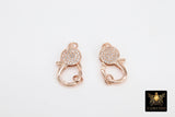 Rose Gold CZ Micro Pave Lobster Clasps, Clear Cubic Zirconia Lobster Claws #40, Rose Gold 14 x 25 mm Clasp