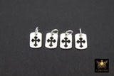 925 Sterling Silver Cross Charms, 11 mm Silver Rectangle Cut Out Cross Scapula #116, Maltese Cross Jewelry