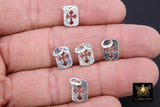 925 Sterling Silver Cross Charms, 11 mm Silver Rectangle Cut Out Cross Scapula #116, Maltese Cross Jewelry
