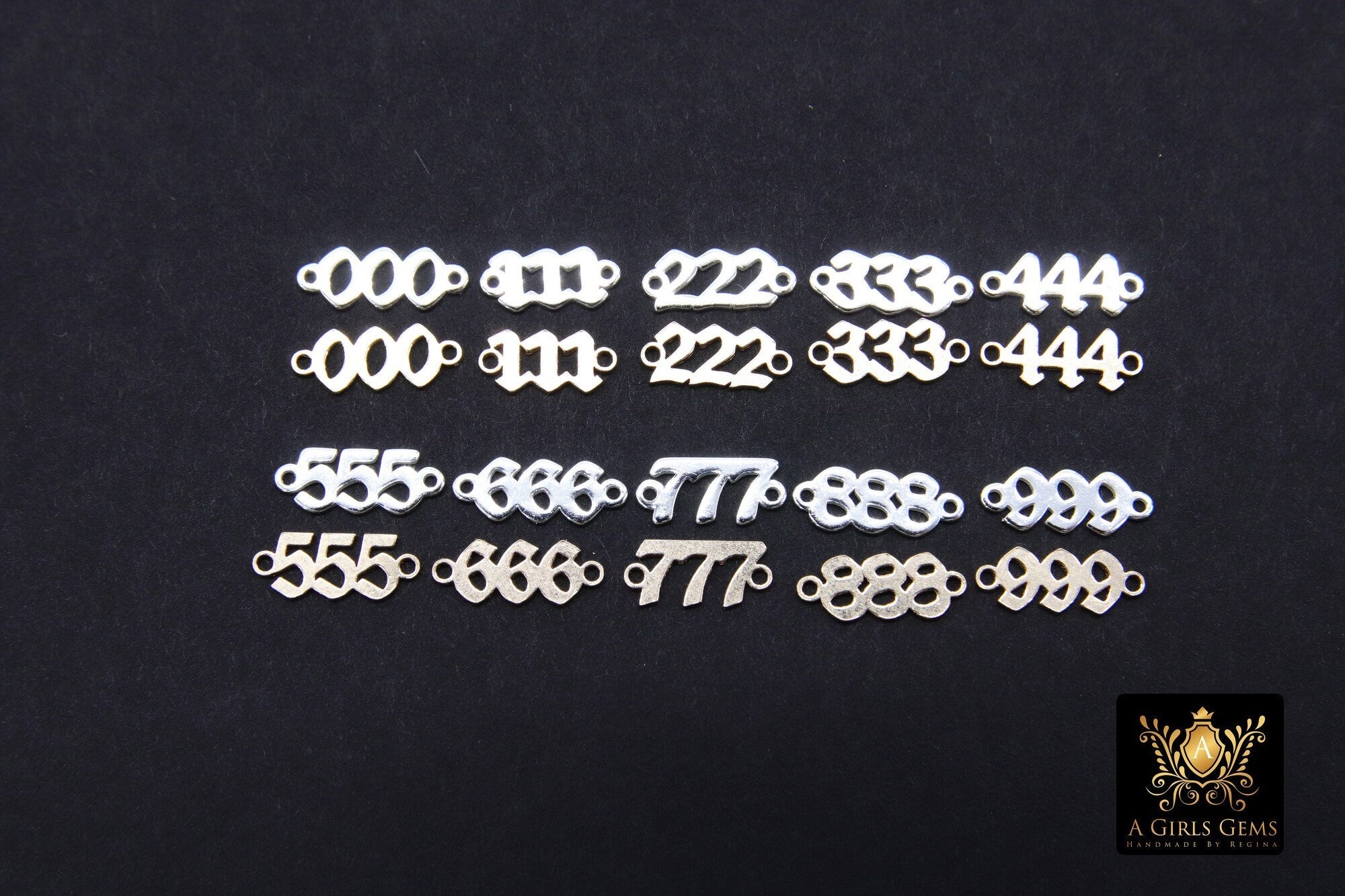 14 K Gold Filled Angel Number Connector, 925 Sterling Silver Three Number Links #3502, Tiny Minimalist Permanent Jewelry Links