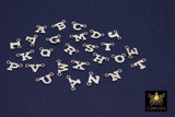 14 K Gold Filled Letter Charm, 6.5 mm Gold Alphabet Letters #3512, Minimalist Block Name Letter Links