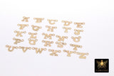 14 K Gold Filled Letter Charm, 6.5 mm Gold Alphabet Letters #3512, Minimalist Block Name Letter Links