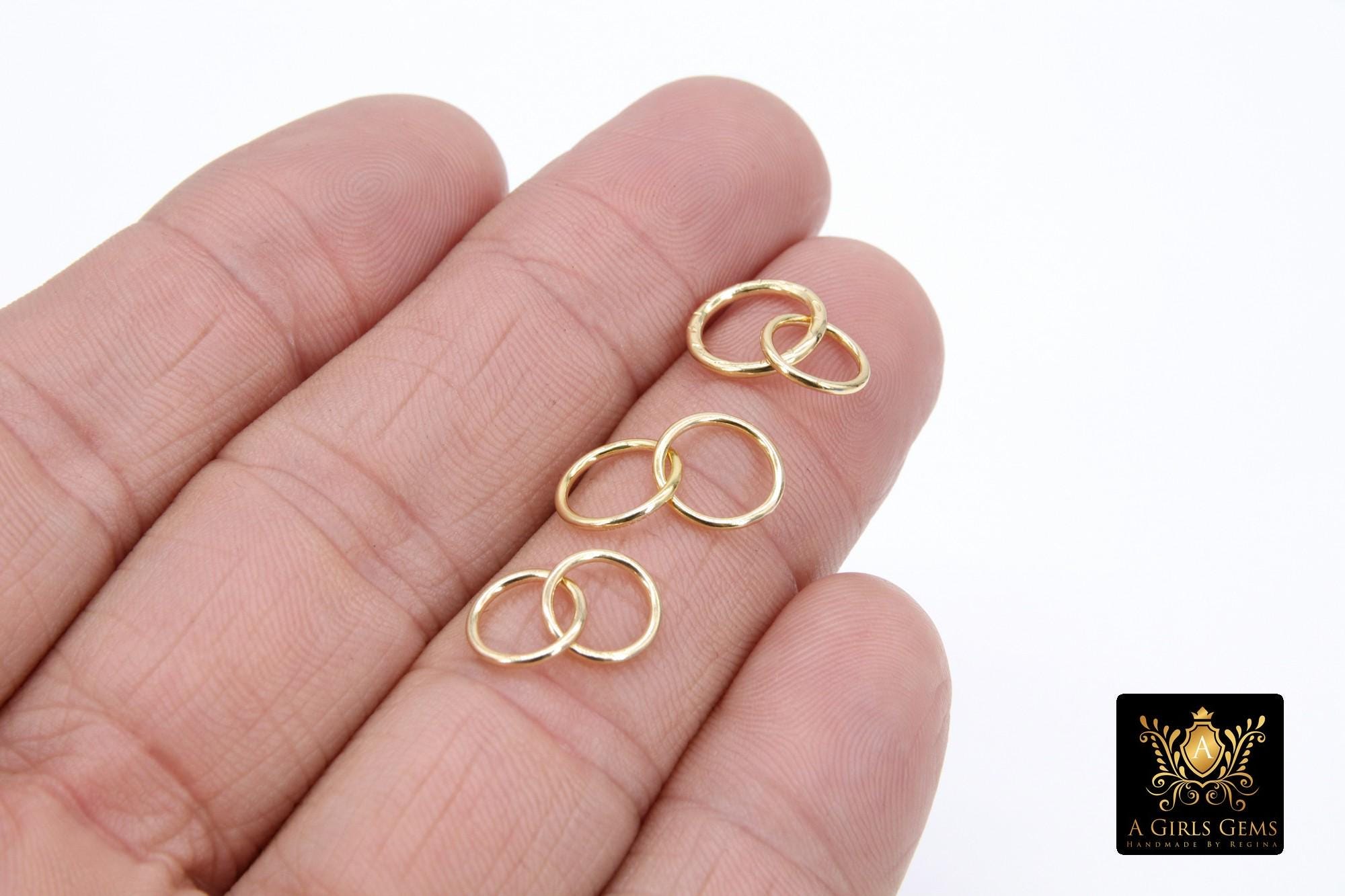 14 K Gold Filled Two Circle Link Ring, 9 and 10 mm Double Interlocking Rings #, 9 and 11 mm Textured Soldered Infinity Ring