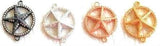 CZ Micro Pave Starfish Connectors, Silver, Rose or Gold Nautical Beach Charms