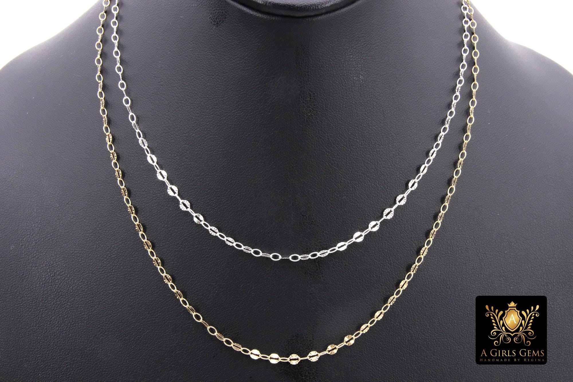 14 K Gold Filled Starburst Necklace, 925 Sterling Silver Sequin Choker