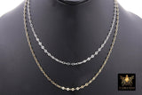 925 Sterling Silver Sequin Necklace, 14 K Gold Filled Starburst Paperclip Chain Choker, Handmade Everyday Jewelry Necklace