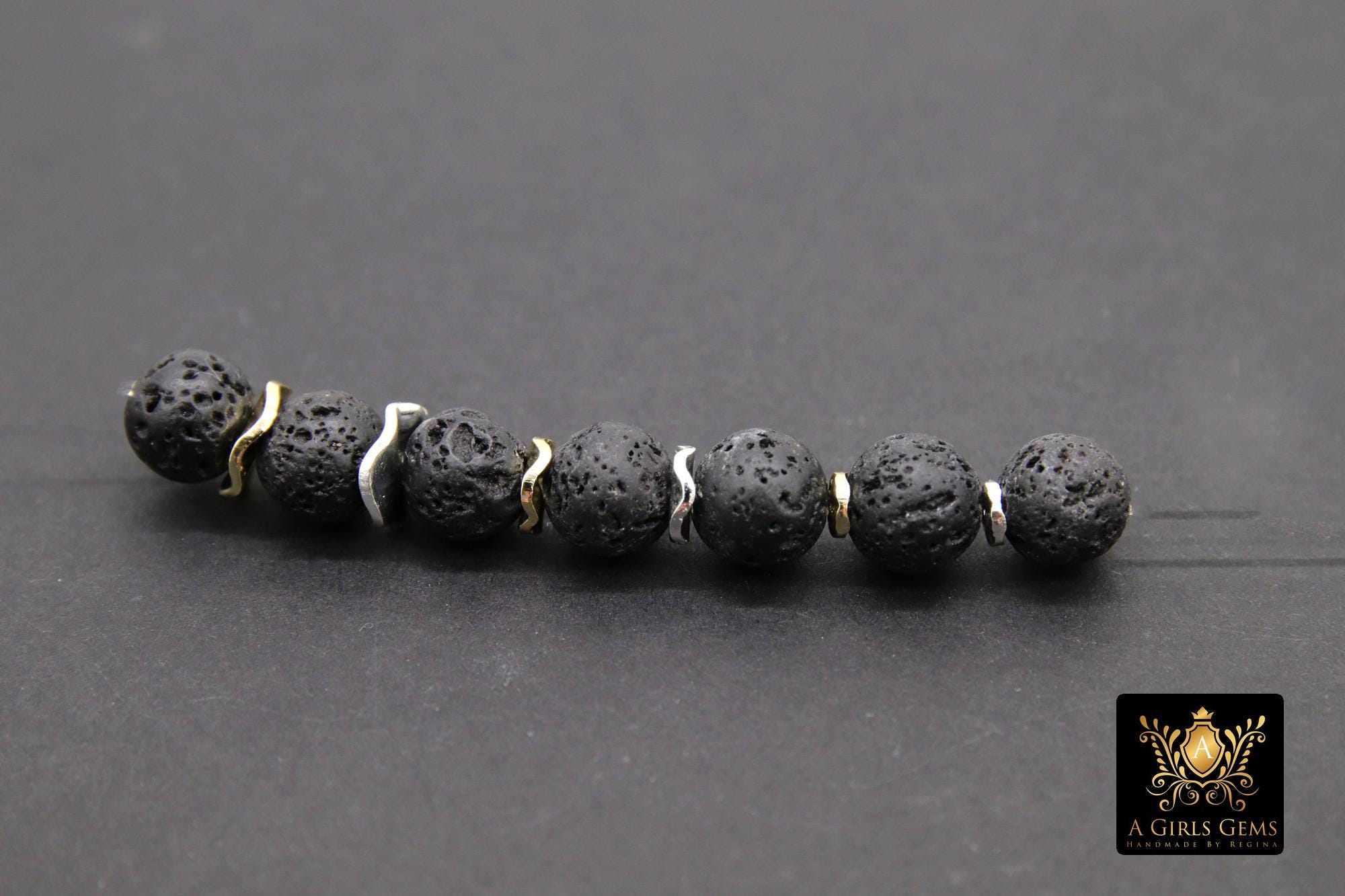 Gold Wavy Spacer Beads, Silver Round Potato Chip Metal Discs, 20 pcs Rondelle Findings