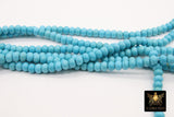 Blue Turquoise Heishi Beads, Smooth Light Blue Turquoise Beads BS #326, sizes in Donut 6 x 4 mm Rondelle