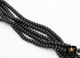 Black Heishi Beads, Smooth Black Beads BS #345, sizes in Donut 6 x 4 mm Rondelle