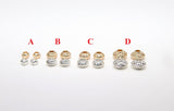 Gold Round Rondelle Beads, 20 Pc Silver Saucer Seamless Patterned Bead AG #3530, 4 mm