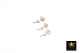 14 K Gold Filled Lock And Key Charms, 10 mm 14 K Gold Filled Dainty Charms #538, Tiny Permanent Jewelry Charms