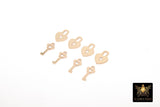 14 K Gold Filled Lock And Key Charms, 10 mm 14 K Gold Filled Dainty Charms #538, Tiny Permanent Jewelry Charms