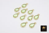 Green Amethyst Gemstone Teardrop Charms