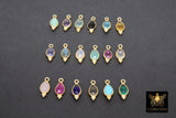 Gold Teardrop Gemstone Charm, Faceted Birthstone Drop Charms With 3 Bead Edge #3560, 7 x 16 mm Gold Plated 925 Sterling Silver