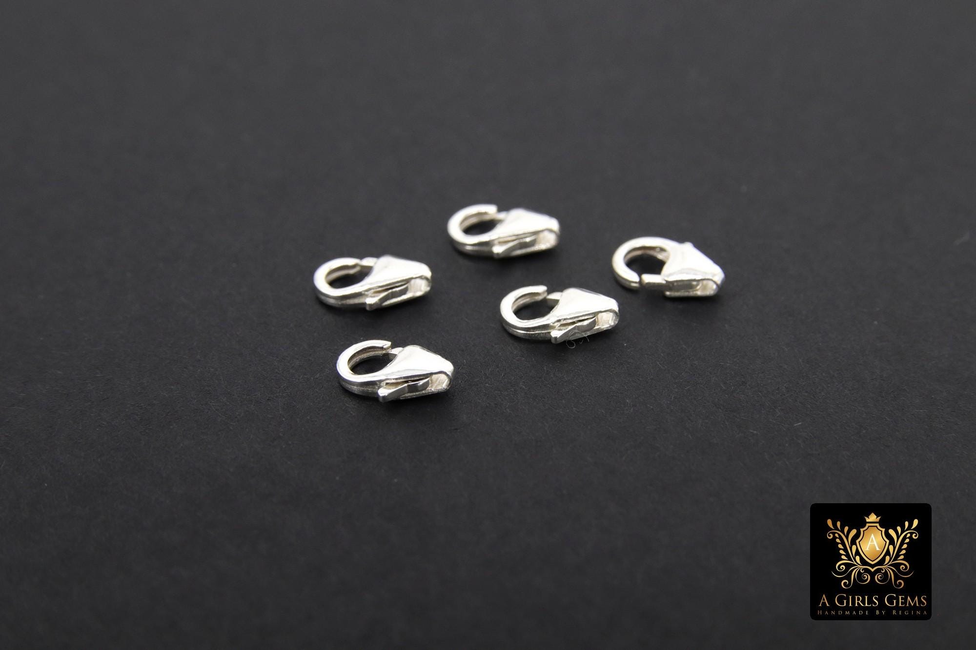 925 Sterling Silver Lobster Clasps, Silver Trigger Clasps #100, Sizes 5.5 x 8.2 mm