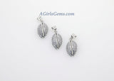 CZ Micro Pave Cowrie Shell Pendant, 2 Pcs Cubic Zirconia Seashell, Conch Shells Charm
