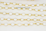 White Rosary Chain, Bezel Chain By The Yard CH #238, 6 mm Flat White Connector Chains