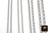 Silver Stainless Steel ROLO Chain, 3 mm 4 mm 5 mm 6 mm Silver Chains CH #146, Large Unfinished Jewelry Chains By the Foot