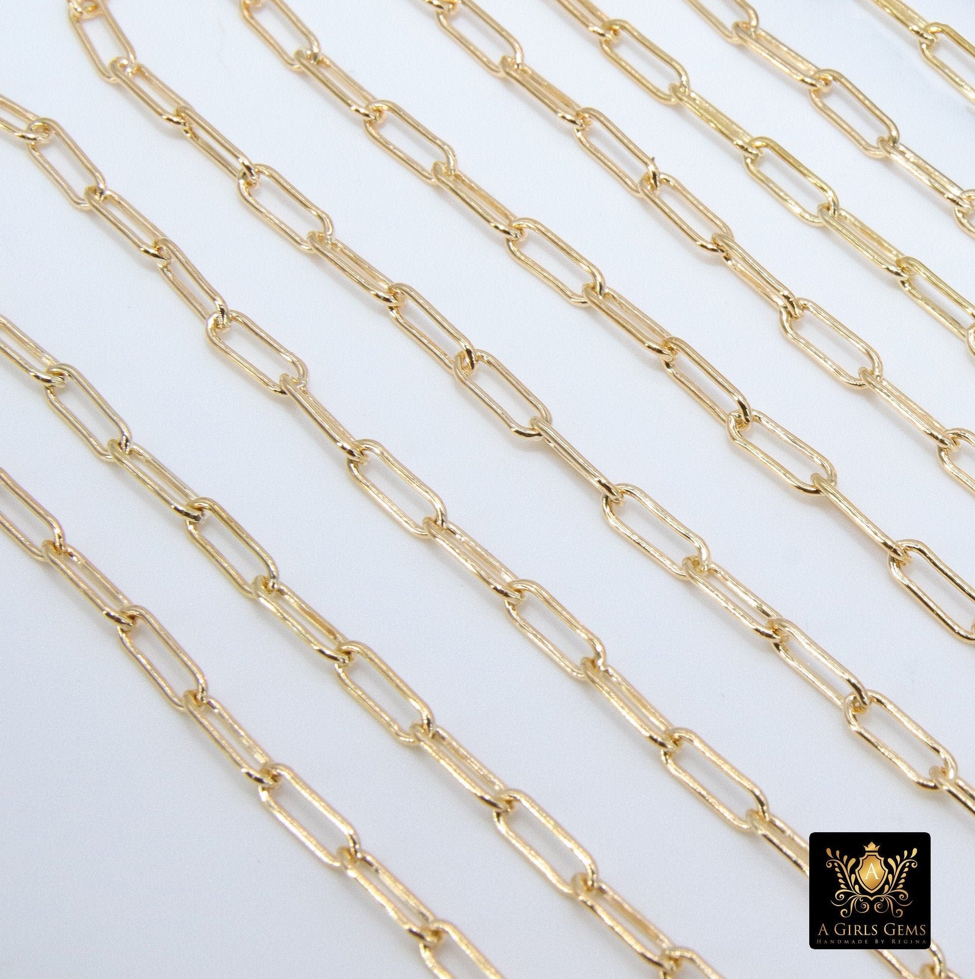 14 k gold filled 9 mm paperclip unfinished chain, by the foot