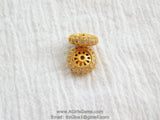 Round Donut Rondelle Beads, CZ Micro Pave Bead 5 x 10 mm, 18 k Gold Plated Fancy Spacer DIY Tassel Necklace Beads