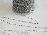 Clear Crystal Rosary Chain, Gunmetal Black Faceted 4, 6 mm CH #322