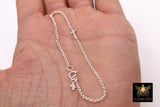 925 Sterling Silver Cross Chain Bracelet, Two Crosses On Rolo Chain Links #615, Cross Charm Bracelet