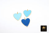 Gold Enamel Heart Charms, Pink Black Red and Baby Blue Hearts #2431, Large Hole White Heart Jewelry Charms