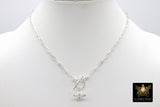 Bumble Bee Chain Necklace, 925 Sterling Silver Toggle, Queen Bee Rectangle Paperclip Drawn Chain