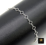 925 Sterling Silver Clover Chain Bracelet, 14 K Gold Filled Long Short Quatrefoil Link Bracelet, Dainty Everyday Jewelry