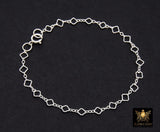 925 Sterling Silver Clover Chain Bracelet, 14 K Gold Filled Long Short Quatrefoil Link Bracelet, Dainty Everyday Jewelry