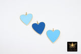 Gold Enamel Heart Charms, Pink Black Red and Baby Blue Hearts #2431, Large Hole White Heart Jewelry Charms