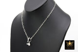 Bumble Bee Chain Necklace, 925 Sterling Silver Toggle, Queen Bee Rectangle Paperclip Drawn Chain