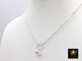 925 Sterling Silver Toggle Bumble Bee Queen Necklace, Paperclip Choker